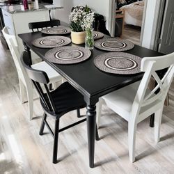 🖤 IKEA INGATORP Black Dining Table + 4 Chairs – St. Pete, FL 🖤
