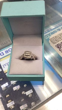 White gold engagement set