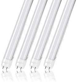 T8 T12 4FT LED Light Bulbs, 24W 5000K Daylight, 3000LM, 4 Foot Fluorescent Tube Replacement, Double Row 192LEDs, Frosted, Dual-end Powered, Ballast