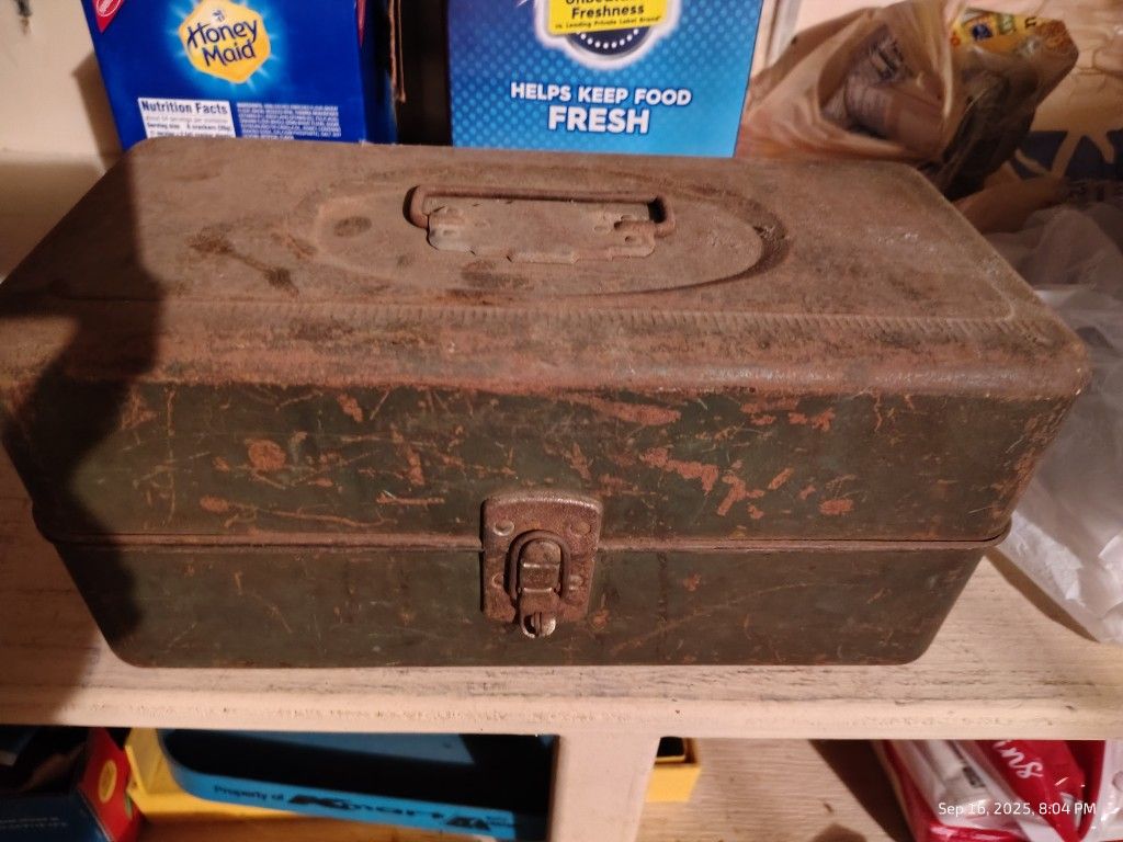 Antique Tackle Box And Supplies 