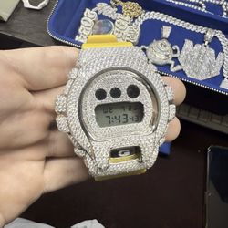 VVS1 D-Color Moissanite Iced Out G-Shock Custom Luxury Watch 100% Certified W Box + Papers 