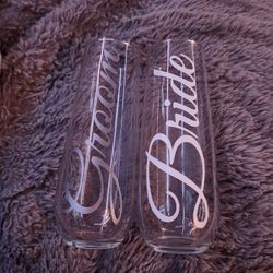 Wedding Glass BRIDESMAID, BRIDE, GROOM