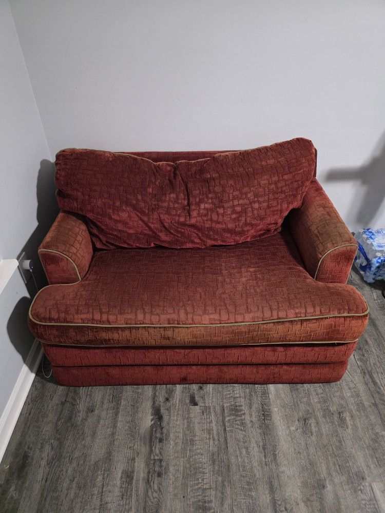 La-Z-Boy Red Sleeper Loveseat Sofa