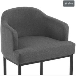 (Set of 4)26 in. Counter Height Fabric Upholstered Low Back Bar Stool Modern Kitchen Island Stool with Black Metal Frame