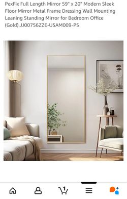 Gold Full Length Mirror 59" x 20"