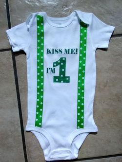 St. Patrick's Day/ birthday onesie $20