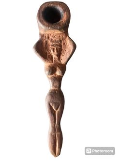 Hand Carved Smoking Pipe Nude Lady Tribal Primitive Dad’s WW2 Collectible 1940’s