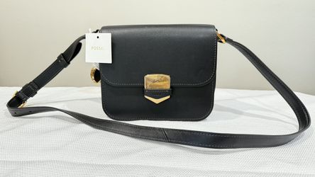 FOSSILS BLACK LEATHER LENNOX (New)