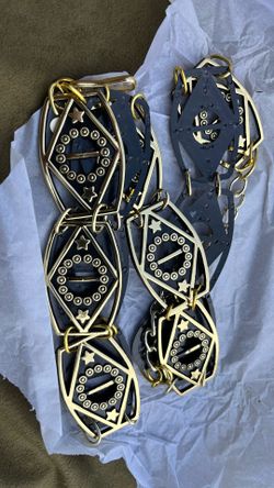 Belts Gold Black Metallic