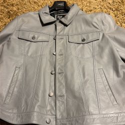 Real leather Gray Jacket