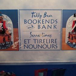 TEDDY Bear Book Ends And Bank
