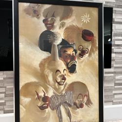 Vintage MCM Turner Wall Accessorie Huge Robert Owen 7 Faces Of A Clown