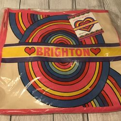BRIGHTON Canvas Tote Bag “Love To Be Bold” Heart Rainbow 