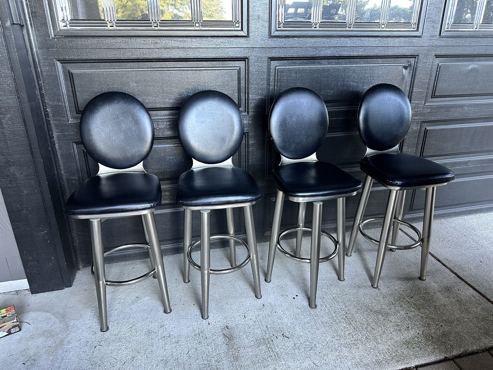 Black Pleather Bar Stools