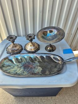 Silver plated items.