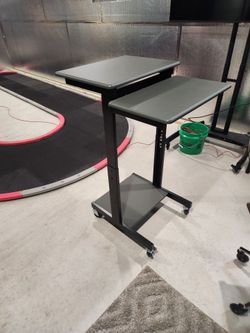 Uline standing desk computer cart tool stand adjustable height