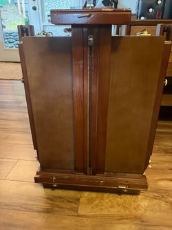 Wood art easel fold up w/ carry strap