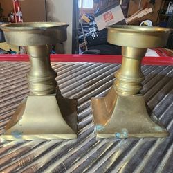 Vintage Solid Brass Candlestick Holders
