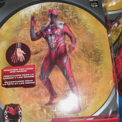 POWER RANGERS MOVIE RED RANGER HALLOWEEN COSPLAY SKIN COSTUME  XXL ADULT
