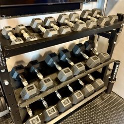 HAMPTON FITNESS URETHANE 5-50LB. DUMBBELL SET LIKE NEW