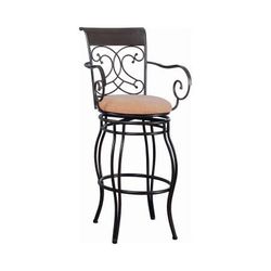 Swivel Bar Chair in Beige Padded Sear and Bronze Metal $175 Each!