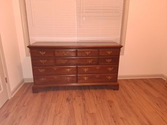 Solid Wood Dresser with Brass Hardware