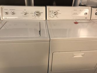 Used kenmore washer and dryer set. 1 year warranty