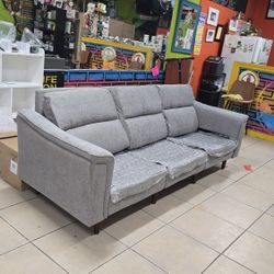 MODULAR HIGH BACK BACKREST SOFA (CHAIR, LOVESEAT  SOFA).
Easy Assembly 
L 96IN. H 18IN. BACK REST FROM FLOOR-41IN.