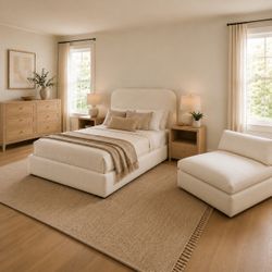 Modern Queen Bedroom Set + Oversized Lounger