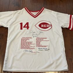 Pete Rose Autographed Jersey With Inscriptions 