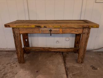 Rustic Reclaimed Wood Console Table with Drawer