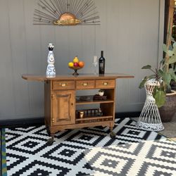 Vintage Rolling Drop Leaf Bar Cart . 