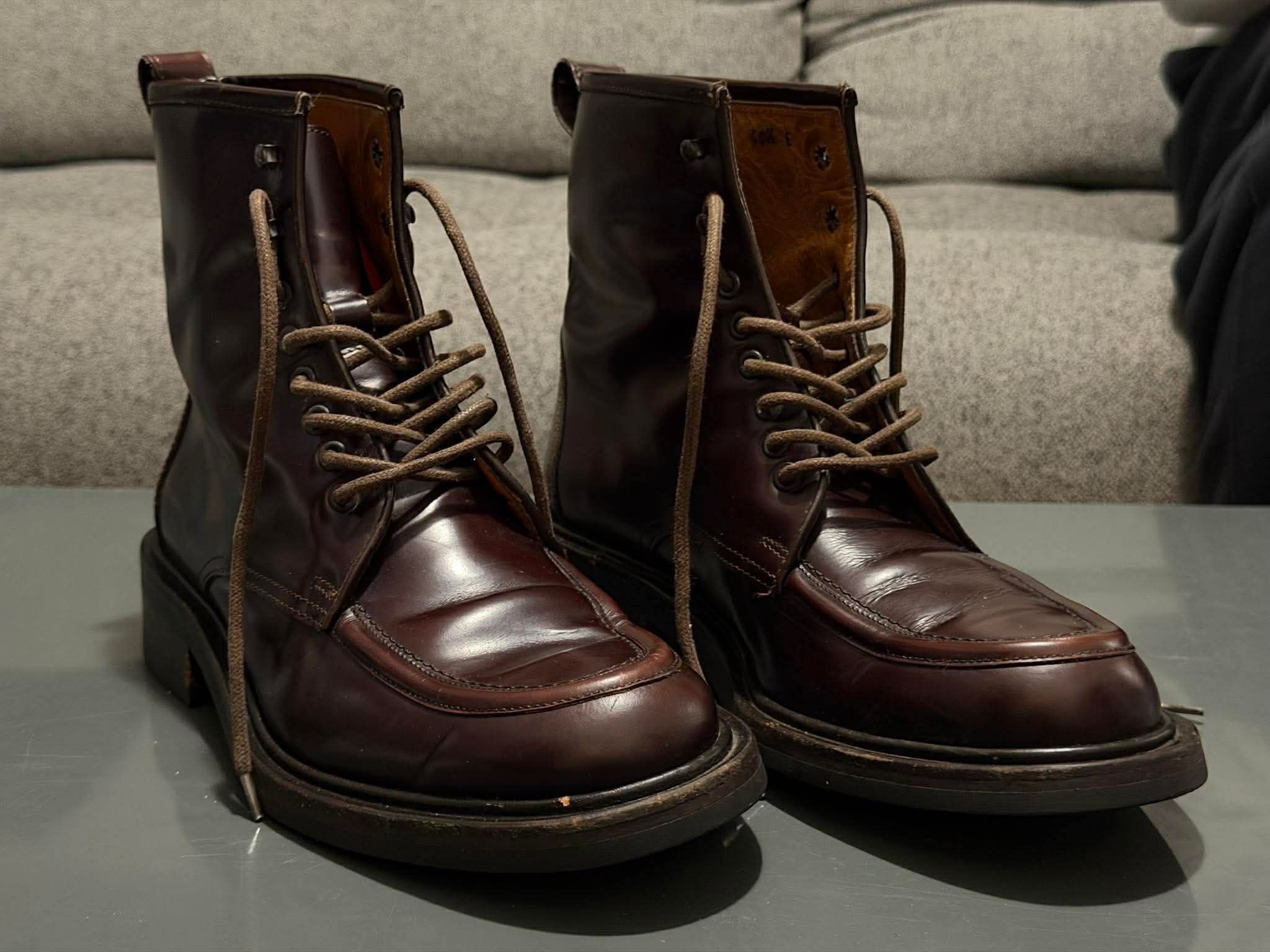 Vintage Gucci Leather Lace-Up Boots EU 40.5