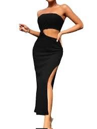 Black strapless size small midi dress