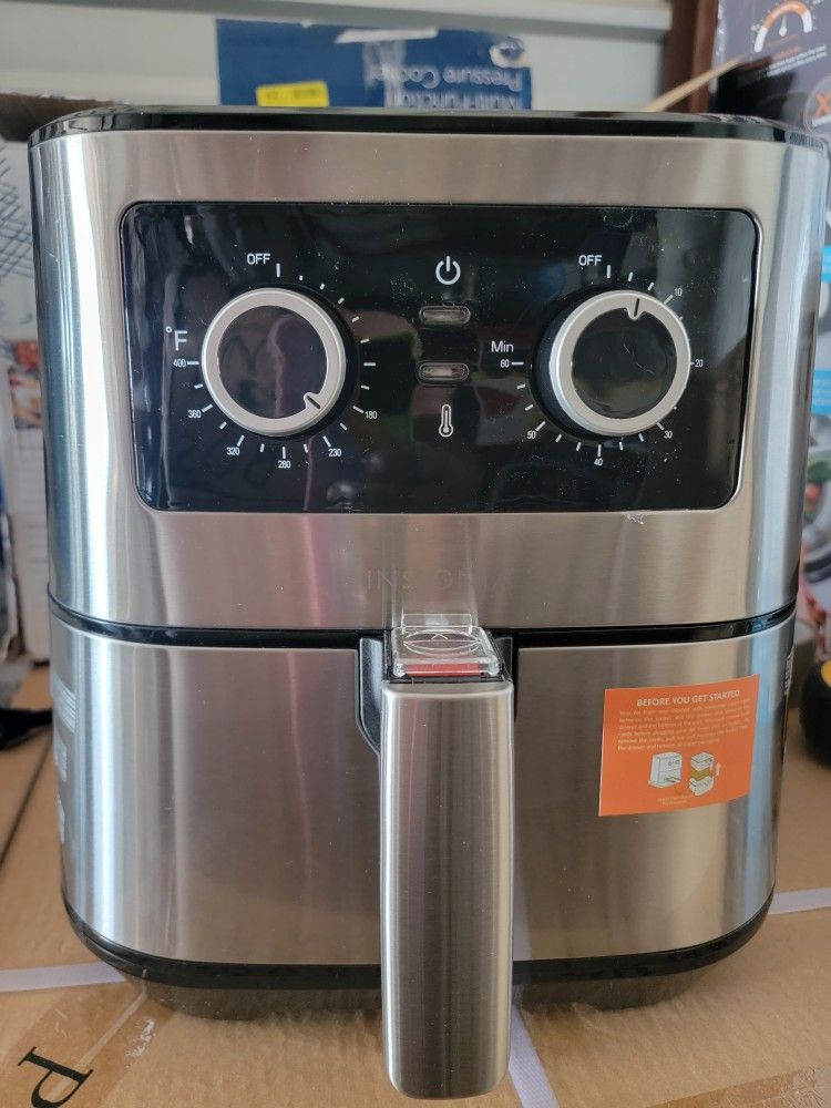Insignia™ - 5 Qt. Analog Air Fryer - Stainless Steel