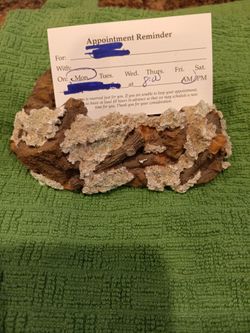 $12 Rock Crystal Business Card Holder. I'm not really sure what the white is, looks like shell. Cool