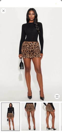 On Time Out Leopard Faux Fur Mini Skirt - Leopard