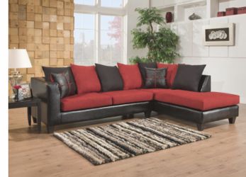 Black and red sectional! Other couch and Loveseat deals here