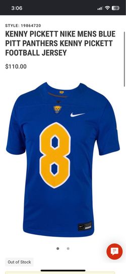 KENNY PICKETT NIKE MENS BLUE PITT PANTHERS KENNY PICKETT FOOTBALL JERSEY