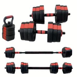 Adjustable Dumbbell Set 50lb 4 In 1