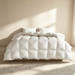 DOWNFORT Feather Down Fiber Comforter Oversized King Size - 120"×98"