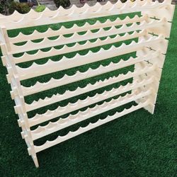 Modular Stackable Wine Rack Wine Storage Holder for 96 Bottles Wooden Wine Holder Display Shelves