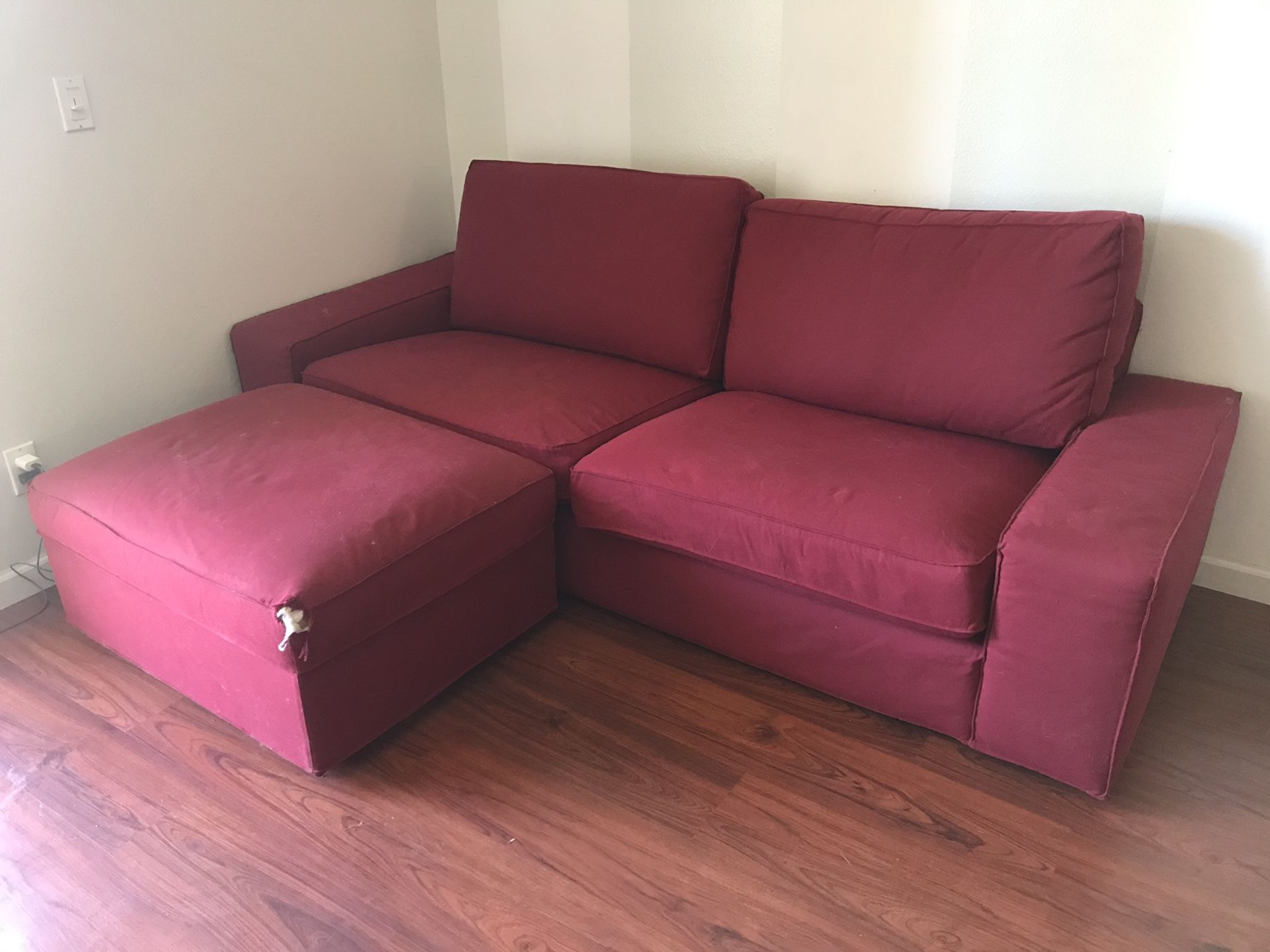 IKEA couch with ottoman