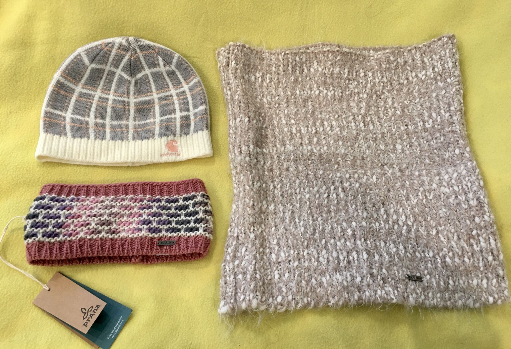 1 - Beanie / Hat 1 - Headband 1 - Infinity Scarf Carhartt Prana Steve Madden BRAND NEW