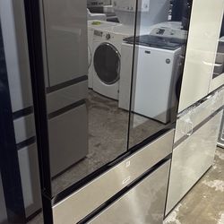 Samsung bespoke Family Hub refrigerator in stainless steel Counter Depth