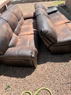 2 Reclining Couches Set - $100 for Both (Must Pick Up)