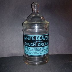 White Beaver's Cough Cream Jar