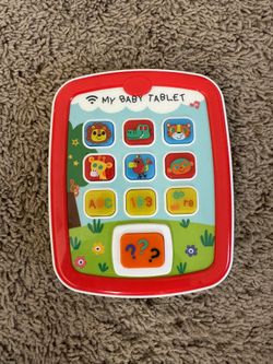 VATOS Toddler Learning Tablet for 1 Year Old, Baby Ipad for 6M -12M -18M+ with Music & Light, Travel Toy Tablet with Easy ABC Toy, Numbers & Color | M