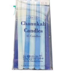 Rite Lite Deluxe Chanukah Candles - Assorted Blue, Light Blue & White 45  Bring the spirit of Chanukah into your home with these Rite Lite Deluxe Cand