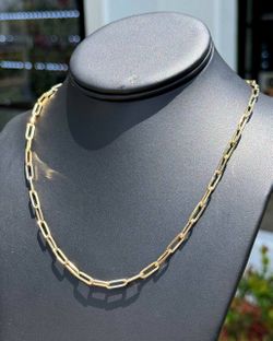 Jewelry 10k yellow gold PaperClip chain necklace 22” 4.20 mm width